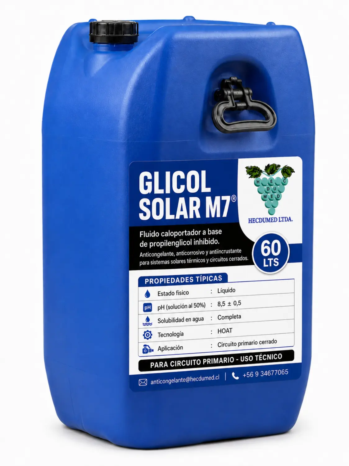 Bidón 60 litros GLICOL SOLAR M7 anticongelante para Sistemas Solares Térmicos
