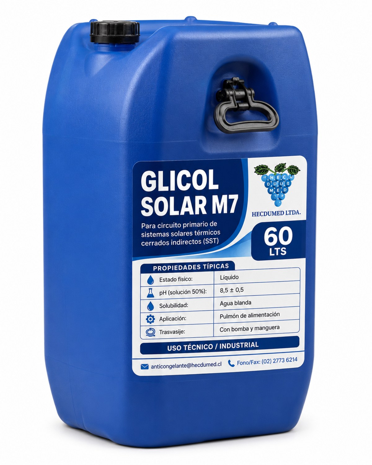 Bidón 60 litros GLICOL SOLAR M7 anticongelante para Sistemas Solares Térmicos